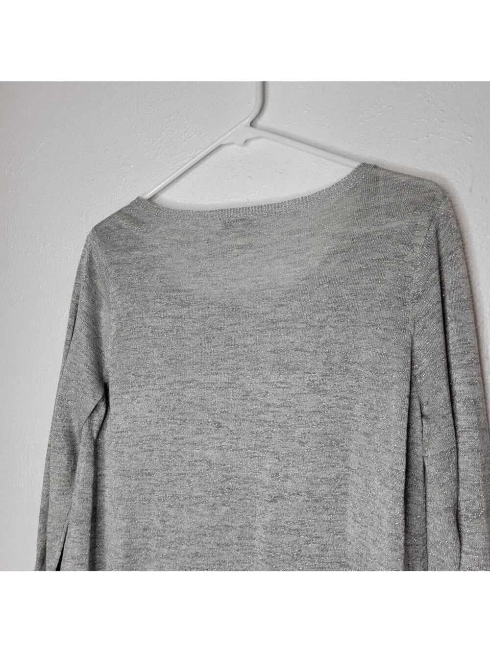 SALE 4/$30 JOIE Tambrel Sweater Silver Metallic Light Sweater Women's Size Med - Picture 4 of 11